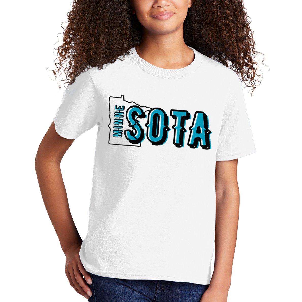 Minnesota Map MN Outline Minne Sota Kids T-Shirt