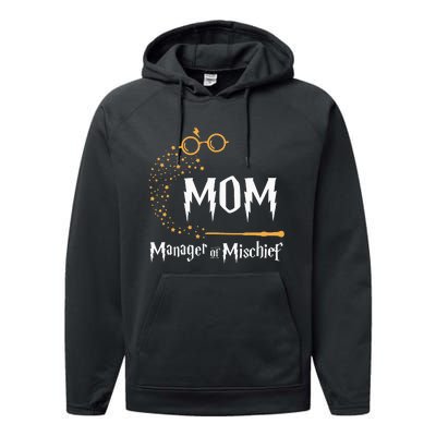 Magical Mom Manager of Mischief Mother's Day  Performance Fleece Hoodie