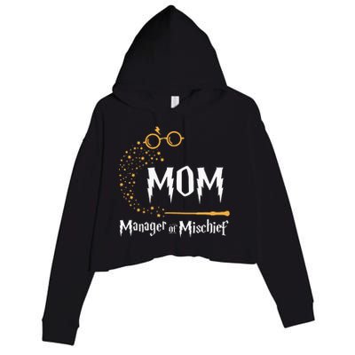 Magical Mom Manager of Mischief Mother's Day  Crop Fleece Hoodie