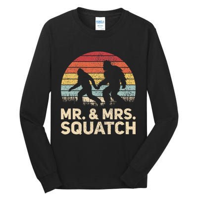 Matching Mr & Mrs Outfit Husband Wife Funny Wedding Bigfoot Tall Long Sleeve T-Shirt