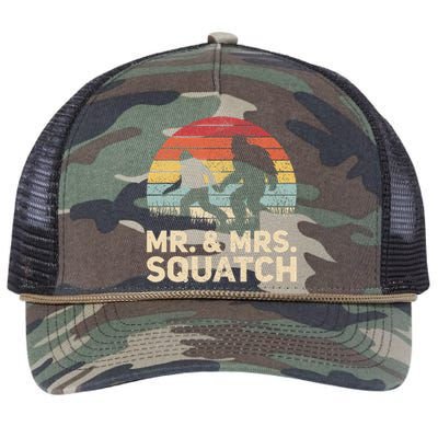 Matching Mr & Mrs Outfit Husband Wife Funny Wedding Bigfoot Retro Rope Trucker Hat Cap