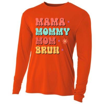 Ma Mama Mom Bruh Vintage Retro Cooling Performance Long Sleeve Crew