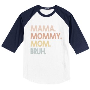 Mama Mommy Mom Bruh Mommy And Me Mom Tee Gift Baseball Sleeve Shirt