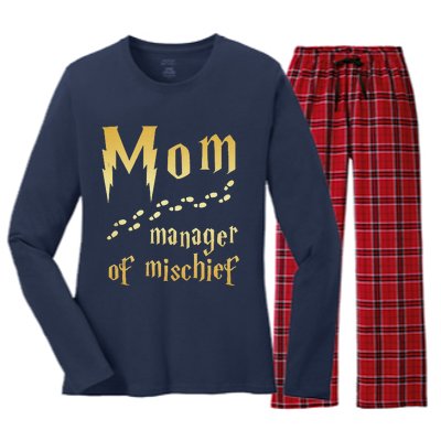 Magical Mom Manager Of Mischief Women's Long Sleeve Flannel Pajama Set 