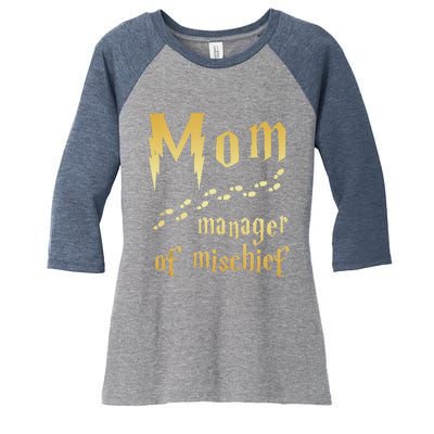 Magical Mom Manager Of Mischief Women's Tri-Blend 3/4-Sleeve Raglan Shirt