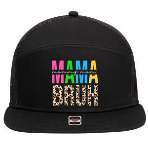 Mama Mommy Mom Bruh Cheetah Print 7 Panel Mesh Trucker Snapback Hat