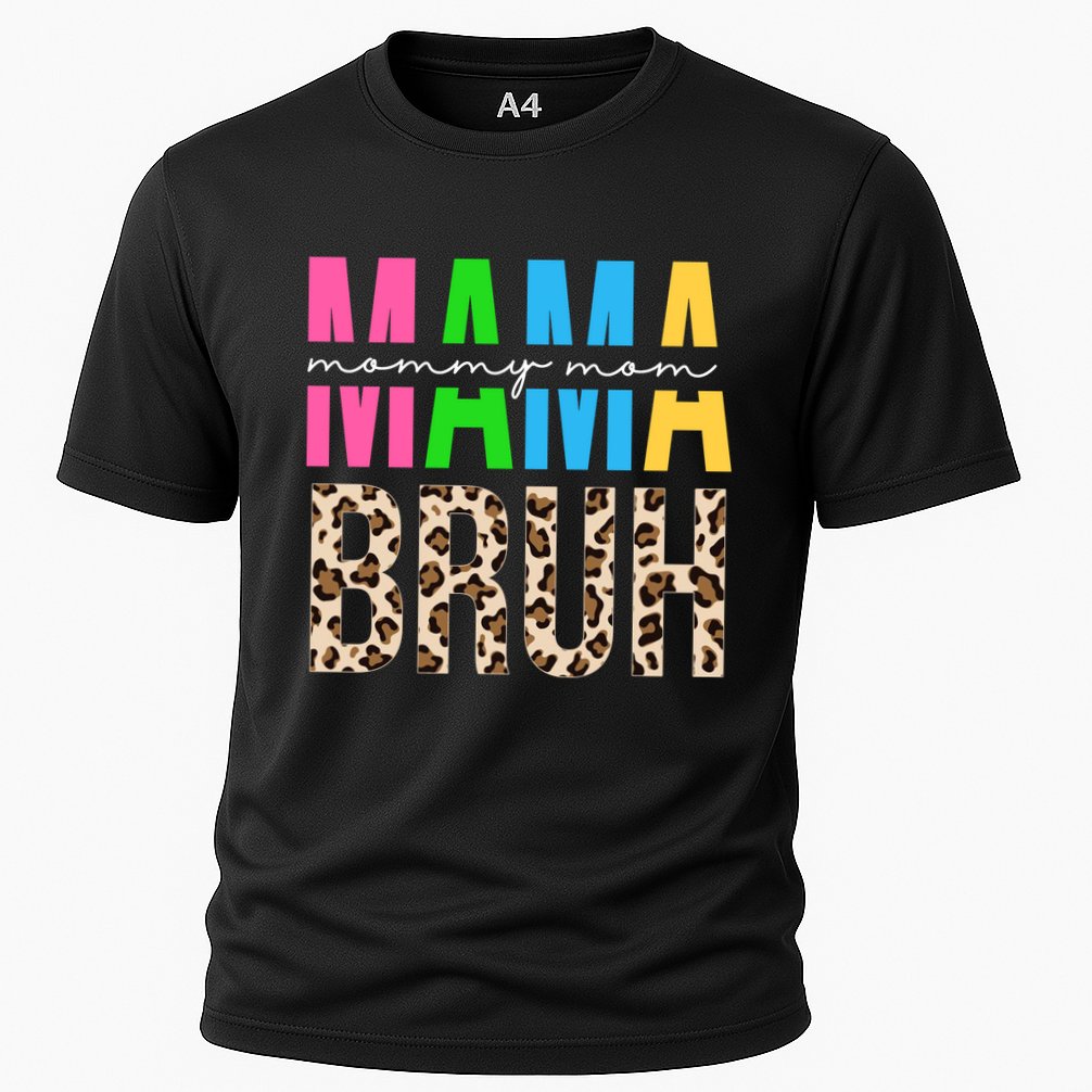 Mama Mommy Mom Bruh Cheetah Print Cooling Performance Crew T-Shirt