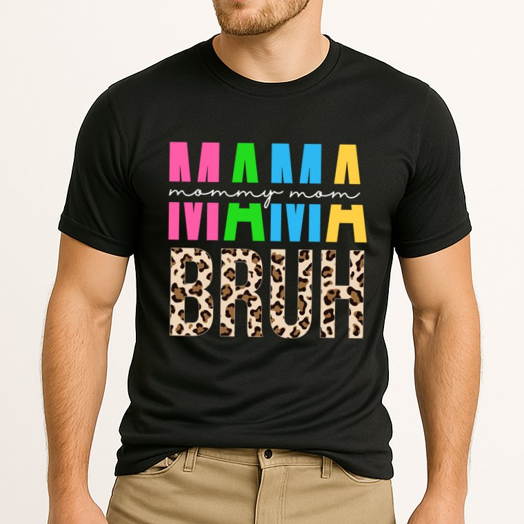 Mama Mommy Mom Bruh Cheetah Print Cooling Performance Crew T-Shirt
