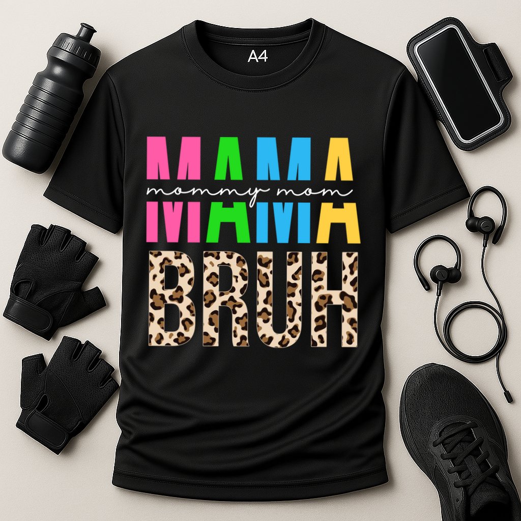 Mama Mommy Mom Bruh Cheetah Print Cooling Performance Crew T-Shirt