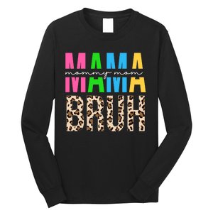 Mama Mommy Mom Bruh Cheetah Print Long Sleeve Shirt