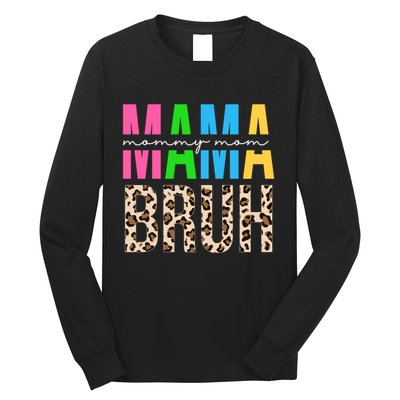 Mama Mommy Mom Bruh Cheetah Print Long Sleeve Shirt