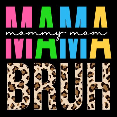Mama Mommy Mom Bruh Cheetah Print T-Shirt