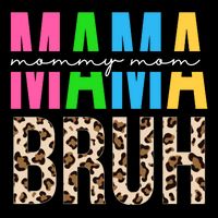 Mama Mommy Mom Bruh Cheetah Print Flatbill Hat