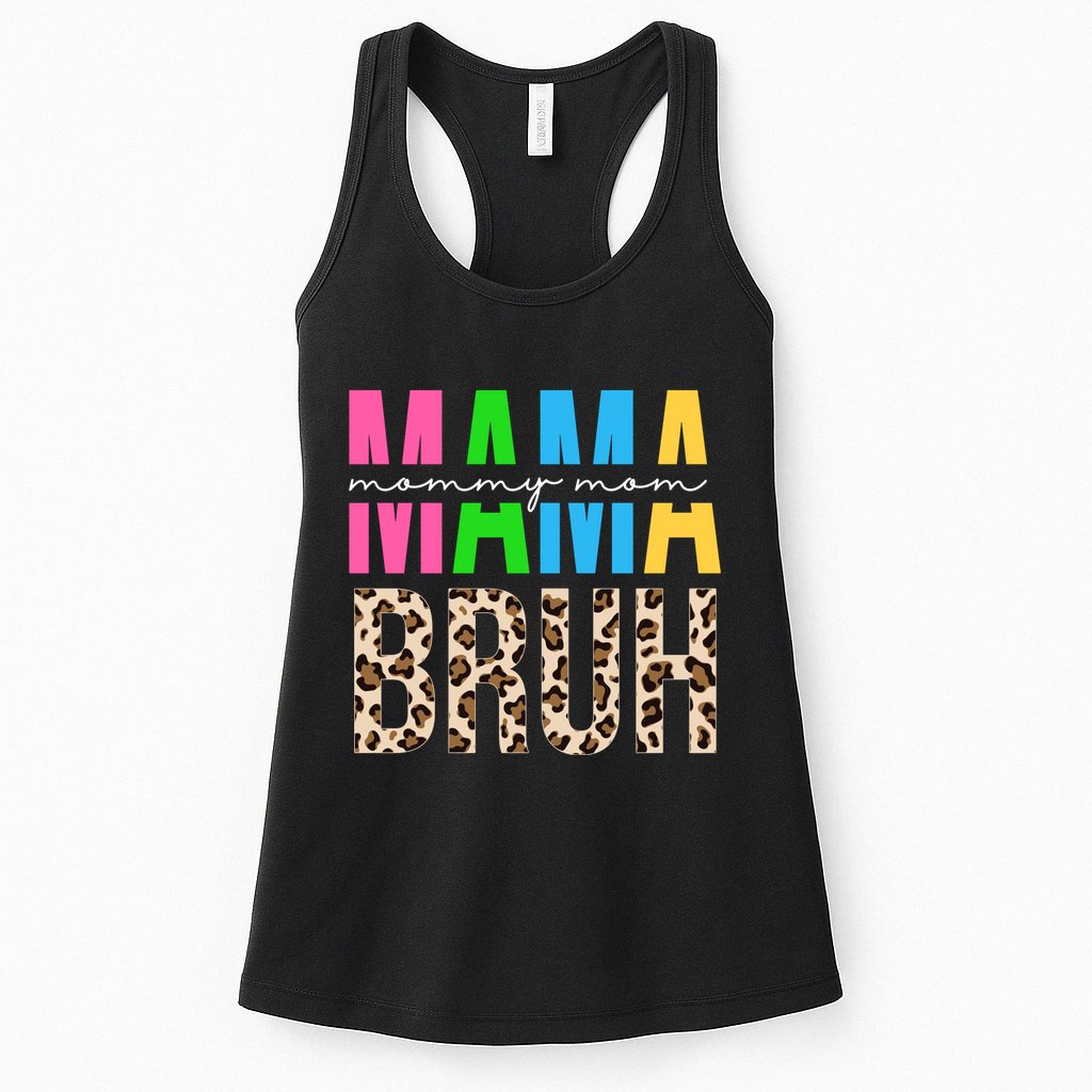 Mama Mommy Mom Bruh Cheetah Print Womens Tank Top