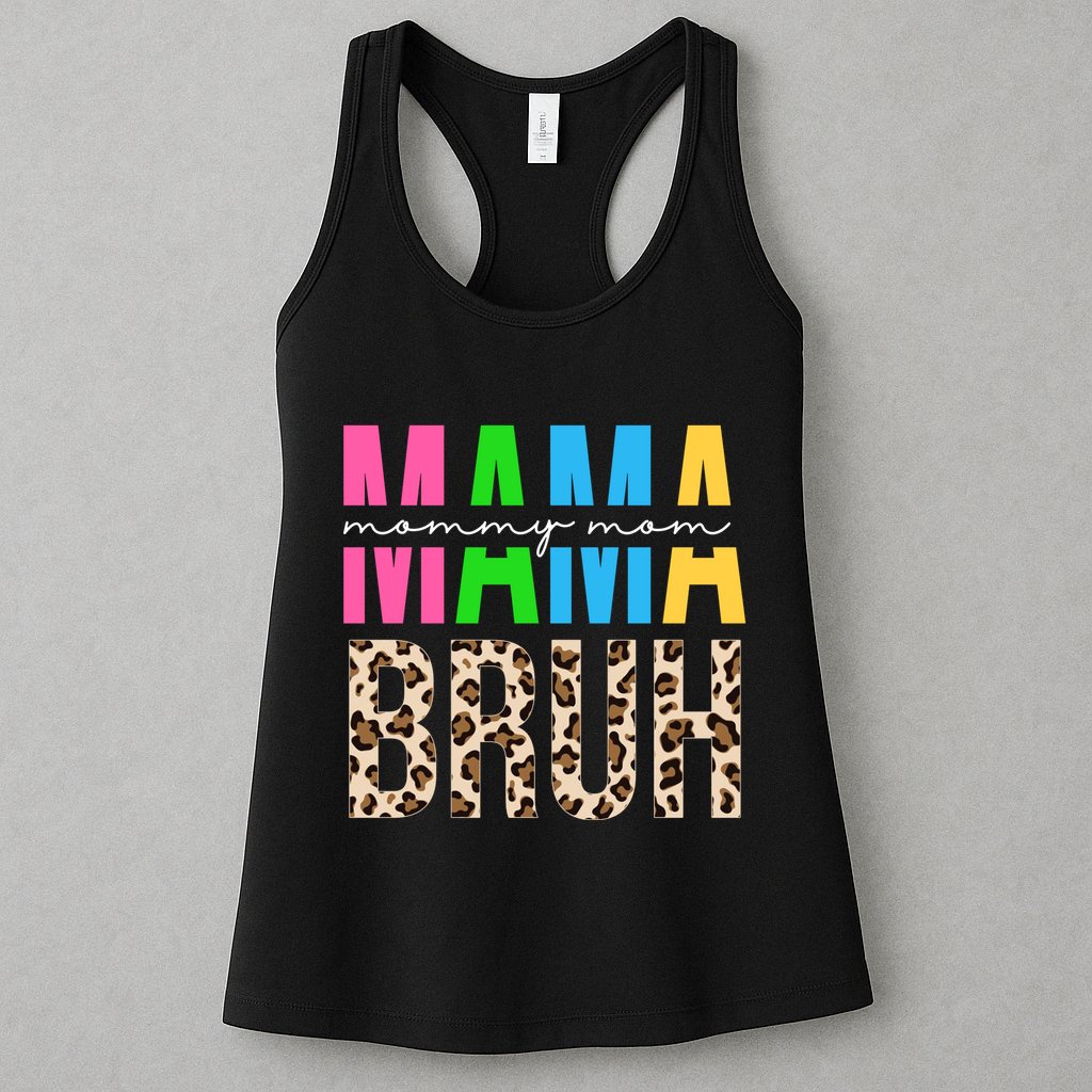 Mama Mommy Mom Bruh Cheetah Print Womens Tank Top