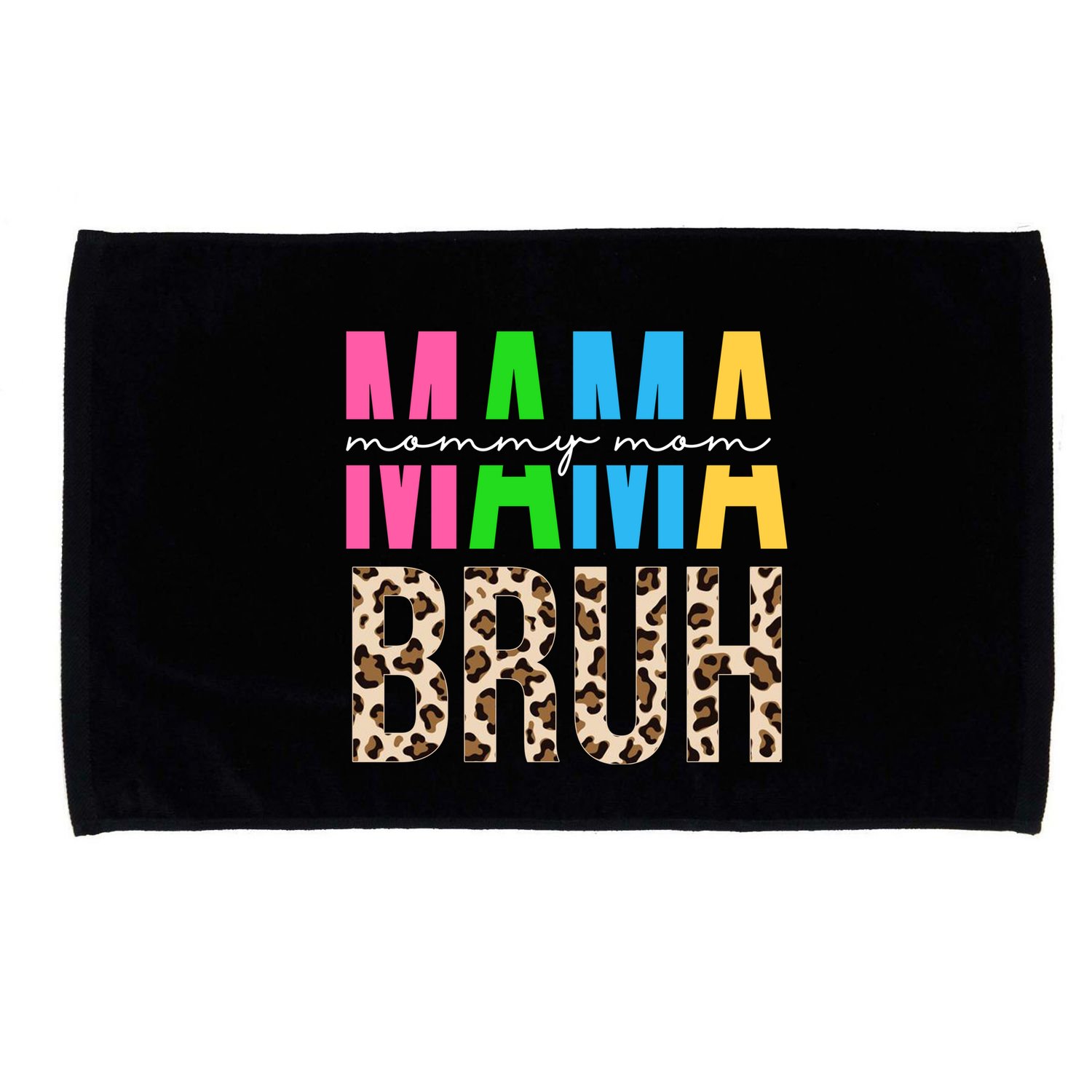 Mama Mommy Mom Bruh Cheetah Print Microfiber Hand Towel