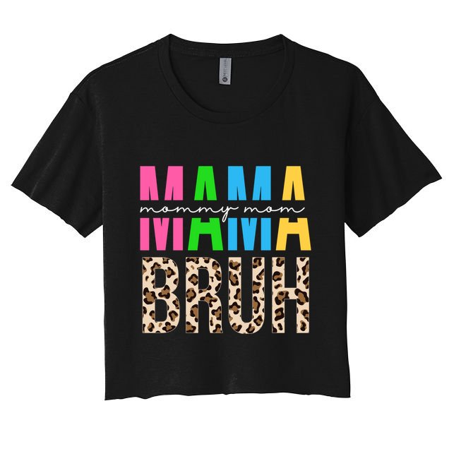 Mama Mommy Mom Bruh Cheetah Print Crop Top