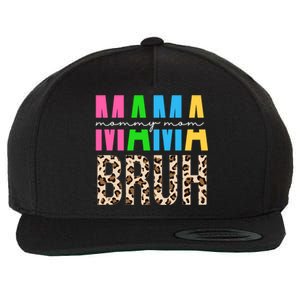 Mama Mommy Mom Bruh Cheetah Print Wool Snapback Cap