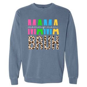 Mama Mommy Mom Bruh Cheetah Print Garment-Dyed Sweatshirt