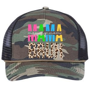 Mama Mommy Mom Bruh Cheetah Print Retro Rope Trucker Hat Cap