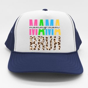 Mama Mommy Mom Bruh Cheetah Print Trucker Hat