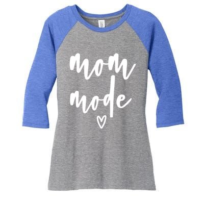 Mom Mode #Mommode Love Cute Gift Women's Tri-Blend 3/4-Sleeve Raglan Shirt