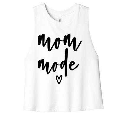 Mom Mode #Mommode Love Cute Gift Women's Racerback Cropped Tank