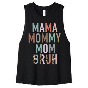 Mama Mommy Mom Bruh Ma Gifts Funny Saying Mom Women's Racerback Cropped Tank