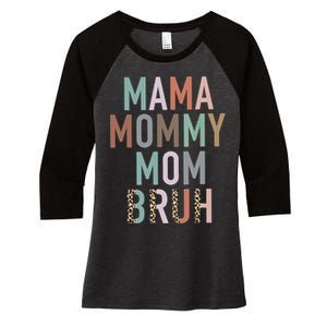 Mama Mommy Mom Bruh Ma Gifts Funny Saying Mom Women's Tri-Blend 3/4-Sleeve Raglan Shirt