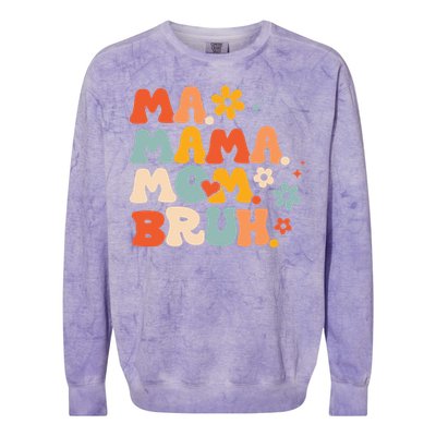 Ma Mama Mom Bruh Vintage Retro Colorblast Crewneck Sweatshirt