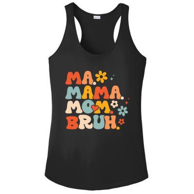 Ma Mama Mom Bruh Vintage Retro Ladies PosiCharge Competitor Racerback Tank