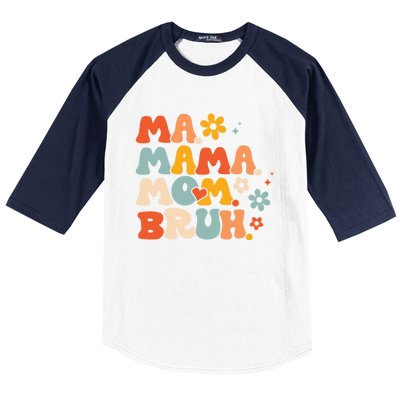 Ma Mama Mom Bruh Vintage Retro Baseball Sleeve Shirt