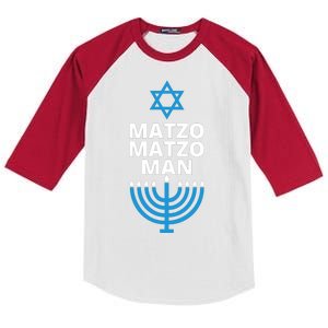 Matzo Matzo Man Hanukkah Kids Colorblock Raglan Jersey