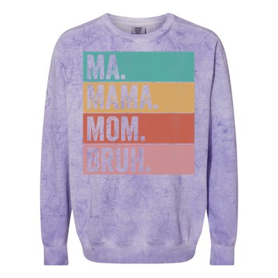 Ma Mama Mom Bruh Vintage Retro Colorblast Crewneck Sweatshirt