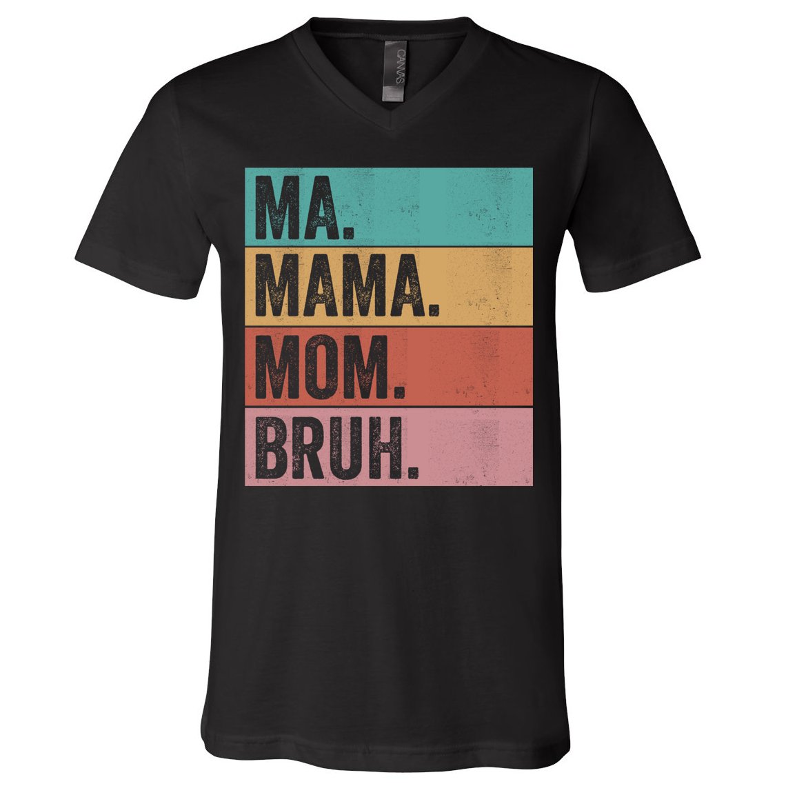 Ma Mama Mom Bruh Vintage Retro V-Neck T-Shirt