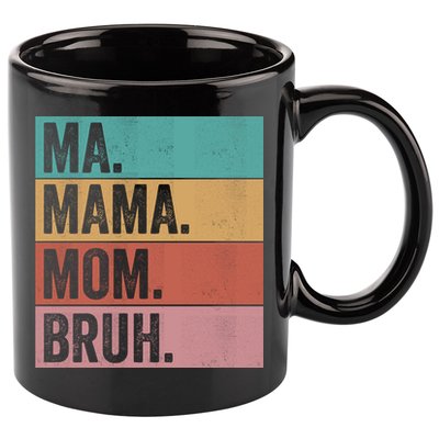 Ma Mama Mom Bruh Vintage Retro 11oz C Handle Ceramic Mug