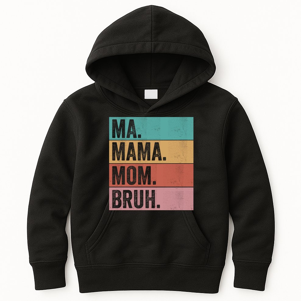 Ma Mama Mom Bruh Vintage Retro Kids Hoodie
