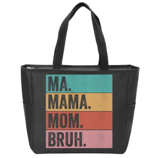 Ma Mama Mom Bruh Vintage Retro Zip Tote Bag