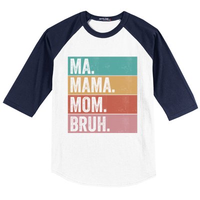 Ma Mama Mom Bruh Vintage Retro Baseball Sleeve Shirt