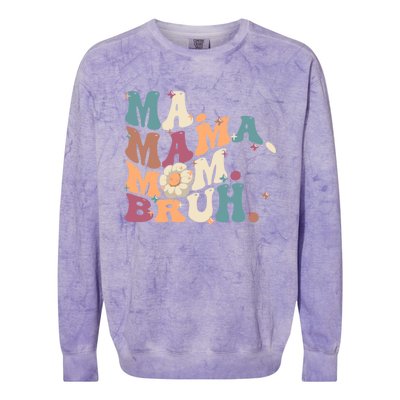 Ma Mama Mom Bruh Vintage Retro Colorblast Crewneck Sweatshirt