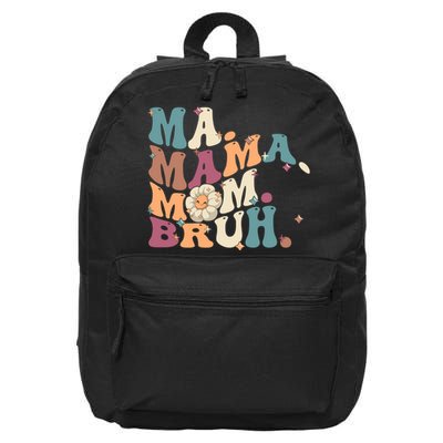 Ma Mama Mom Bruh Vintage Retro 16 in Basic Backpack