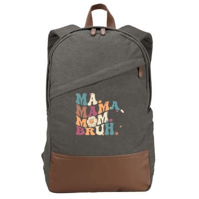 Ma Mama Mom Bruh Vintage Retro Cotton Canvas Backpack