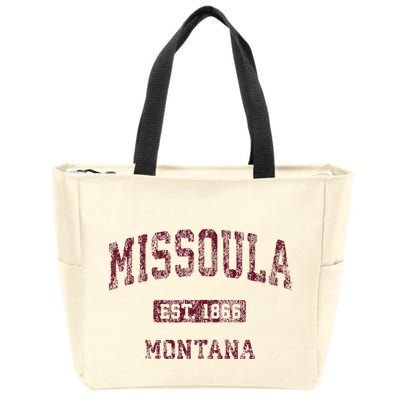 Missoula Montana Mt Vintage Athletic Sports Design Zip Tote Bag