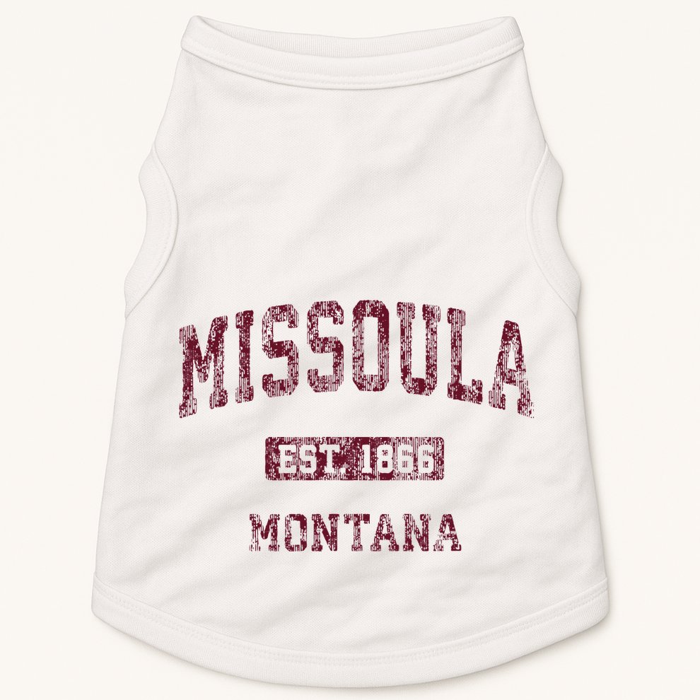 Missoula Montana Mt Vintage Athletic Sports Design Doggie Tank