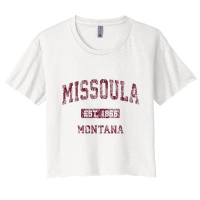 Missoula Montana Mt Vintage Athletic Sports Design Women's Crop Top Tee