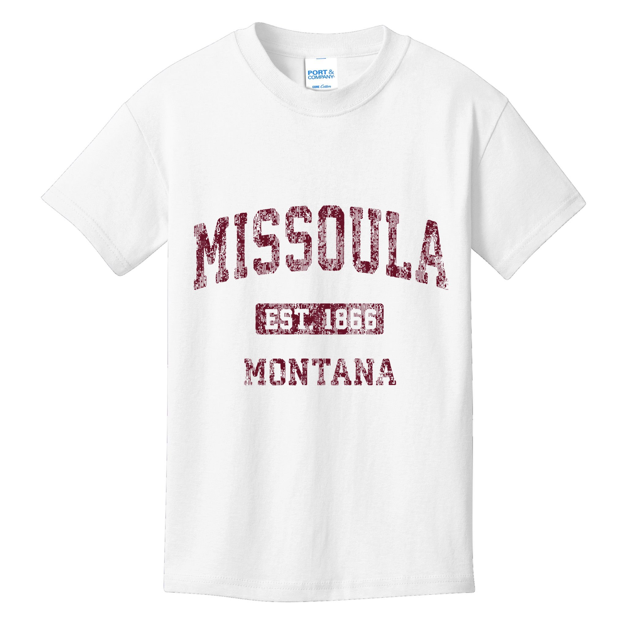 Missoula Montana Mt Vintage Athletic Sports Design Kids T-Shirt