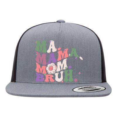 Ma Mama Mom Bruh Vintage Retro Flat Bill Trucker Hat