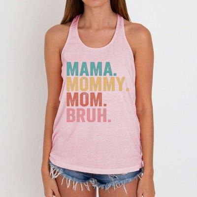 Mama Mommy Mom Bruh Mothers Day Vintage Funny Mother Women's Knotted Racerback Tank