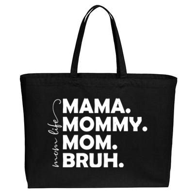 Mama Mommy Mom Bruh Life Cotton Canvas Jumbo Tote