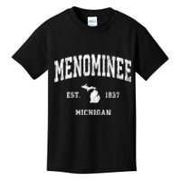 Menominee Michigan Mi Vintage Athletic Sports Kids T-Shirt